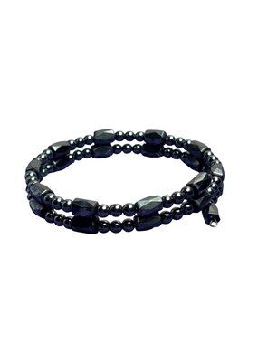 Magnetic Hematite Memory Wire Bracelet 6.75 inches